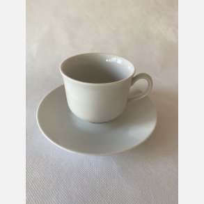  Kaffekop og underkop hvide